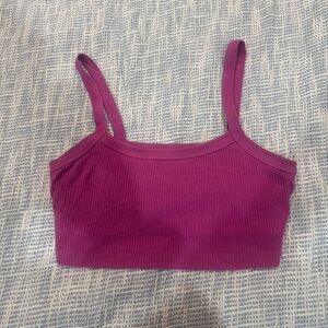 ALO Yoga Magenta Ribbed Crop Top
